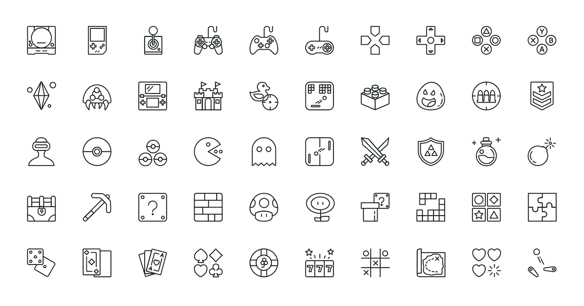 Stroke Icons - 10 Gaming